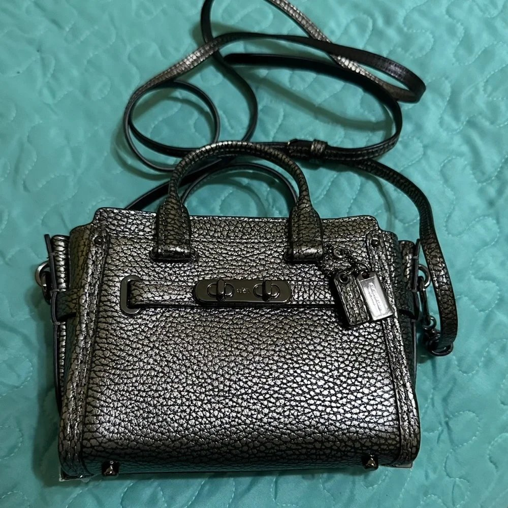 Coach Swagger mini in gun metal (NWOT) - Picture 1 of 3